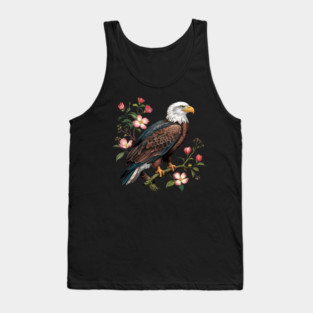 Botanical Bald Eagle Wildlife Illustration Tank Top