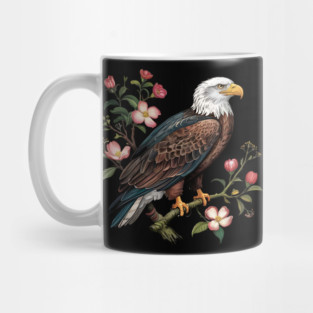 Botanical Bald Eagle Wildlife Illustration Mug