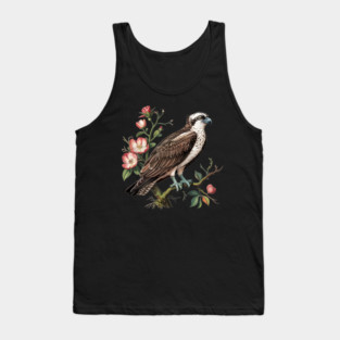 American Osprey Botanical Wildlife Bird Art Tank Top