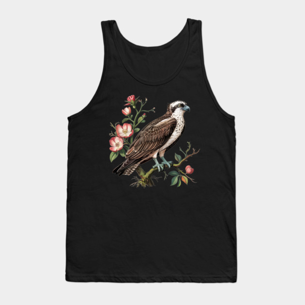 American Osprey Botanical Wildlife Bird Art Tank Top by BirdsnStuff