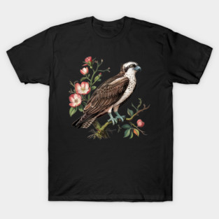 American Osprey Botanical Wildlife Bird Art T-Shirt