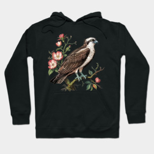 American Osprey Botanical Wildlife Bird Art Hoodie
