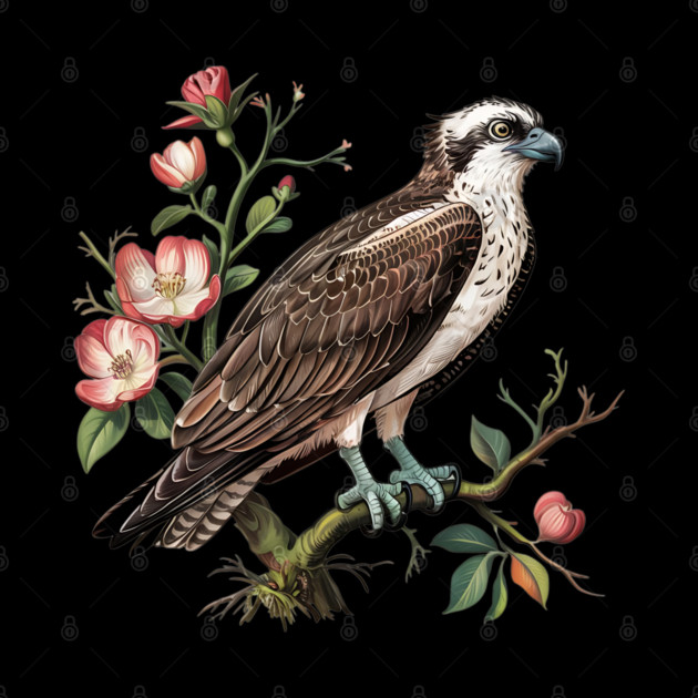 American Osprey Botanical Wildlife Bird Art by BirdsnStuff