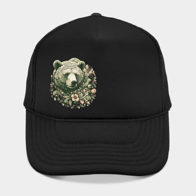 Ornate Grizzly Bear with Floral Art by BirdsnStuff