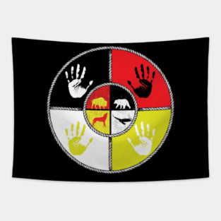 Indigenous Native American Medicine Wheel Tapestry