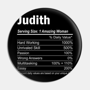 Judith Nutrition Personalized Name Funny Christmas Gift Idea Pin