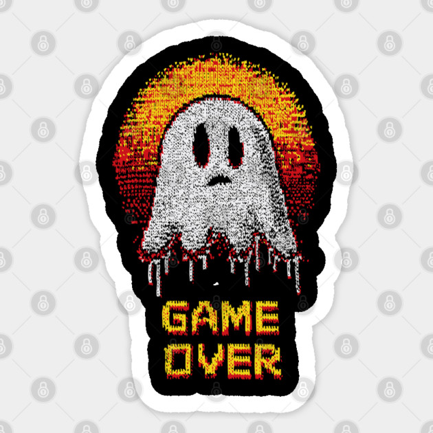 Game Over - Sad Retro Gaming Ghost Sticker by TuncGK