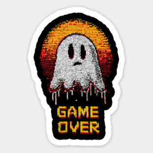 Game Over - Sad Retro Gaming Ghost Magnet