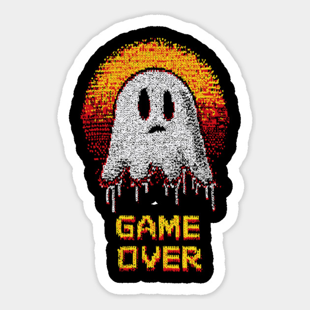 Game Over - Sad Retro Gaming Ghost Magnet by TuncGK