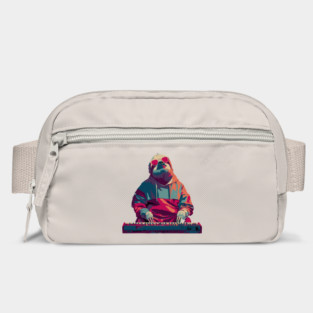 Synthwave Sloth on Keyboard - 80s Retro Disco Design Bag