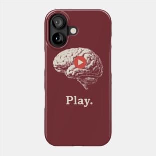 Play - Minimalist Motivational Brain - Concept Art Phone Case