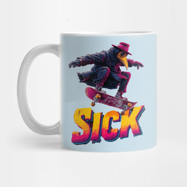 SICK - Funny Plague Doctor Skateboarder by TuncGK