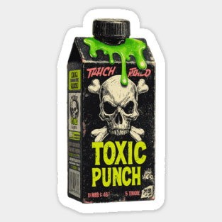 Toxic Punch - Funny Retro Juice Box Magnet