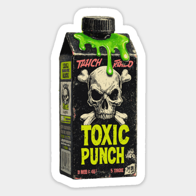 Toxic Punch - Funny Retro Juice Box Magnet by TuncGK