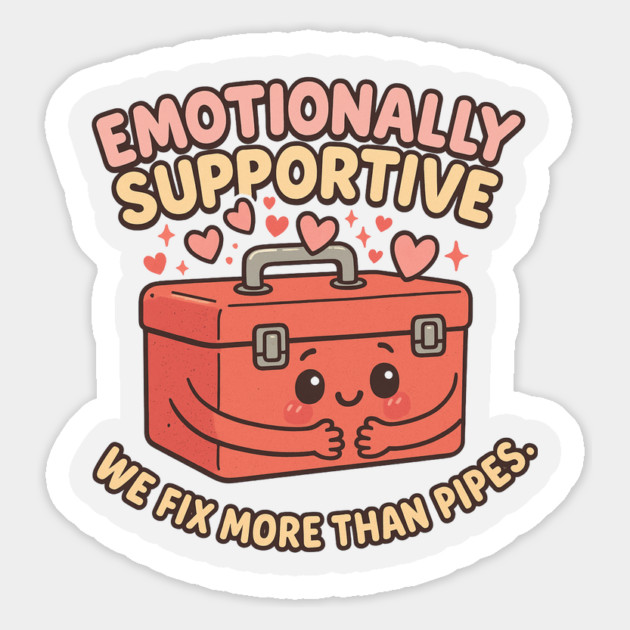 Emotionally Supportive Toolbox – Cute Mental Health Pun T-Shirt | “We Fix More Than Pipes” Design Magnet by Anne Lee