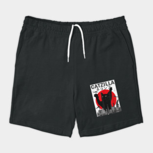 Vintage Catzilla Japanese Sunset Style Cat Kitten Lover Shorts