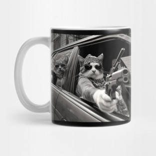 Funny Vintage Gangster Cat Memes Cat Gang Cat Mom Dad Women Mug