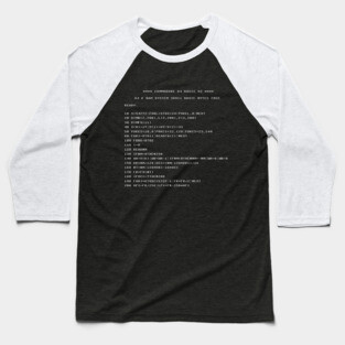 Commodore System Basic Code Baseball T-Shirt