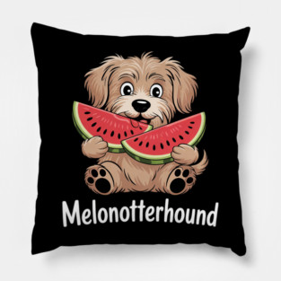 OTTERHOUND Dog Eating Watermelon MELONOTTERHOUND Mommy Daddy Pillow