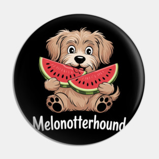 OTTERHOUND Dog Eating Watermelon MELONOTTERHOUND Mommy Daddy Pin