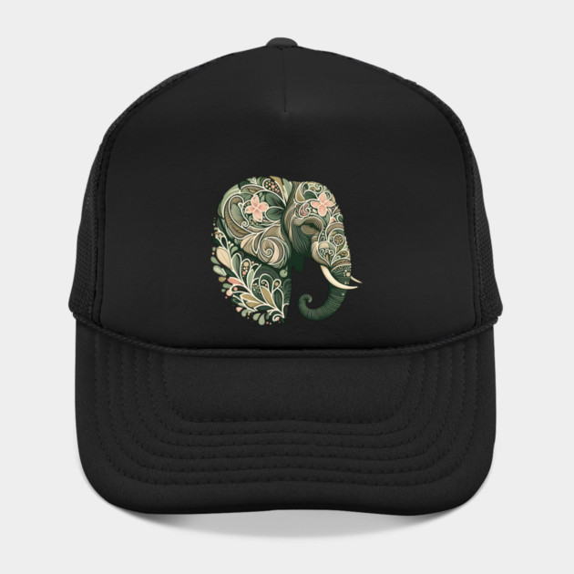 Ornate Botanical Elephant Wildlife Portrait by BirdsnStuff