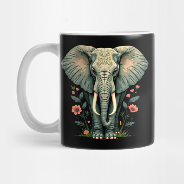 Botanical Elephant Wildlife Portrait by BirdsnStuff