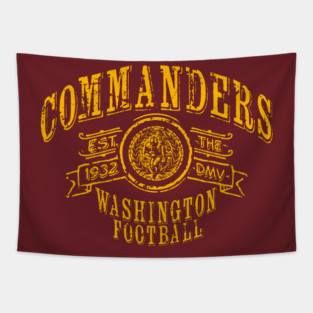 Commanders Vintage Football Tapestry