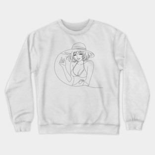 Woman Portrait Line Art Crewneck Sweatshirt