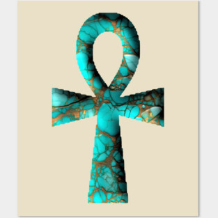 Turquoise Ankh Posters and Art