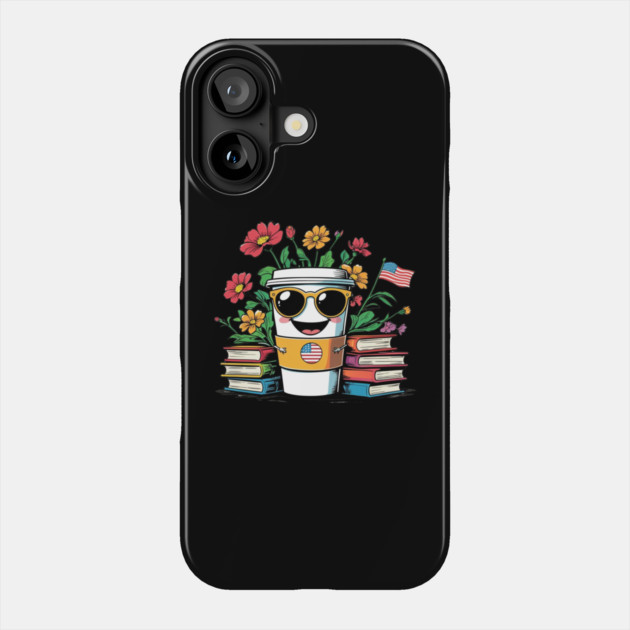 books and coffee flower Phone Case by SR8891