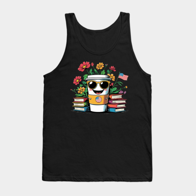 books and coffee flower Tank Top by SR8891