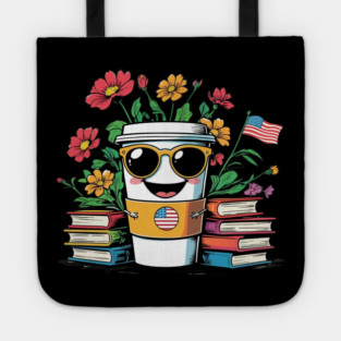 books and coffee flower Tote