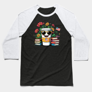 books and coffee flower Baseball T-Shirt