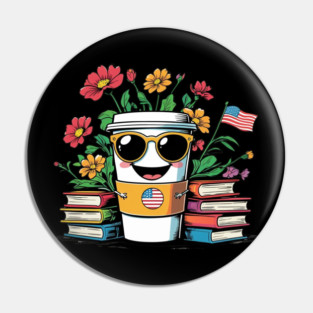 books and coffee flower Pin