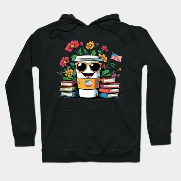 books and coffee flower Hoodie by SR8891