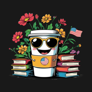 books and coffee flower T-Shirt