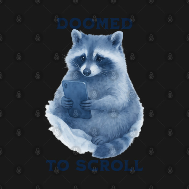 Cute raccoon in its bed, Doomed to Scroll by Luxinda