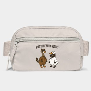 Funny "Who's The Silly Goose?" Raccoon and Goose Bag