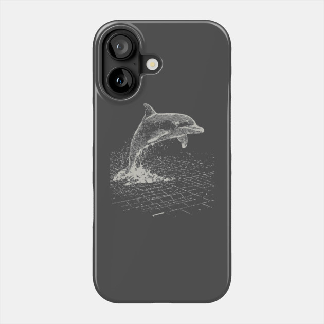 Retro 80s Wireframe Dolphin Retrowave T-Shirt Phone Case by TuncGK