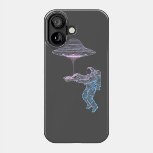 Funny Astronaut and UFO Pizza Delivery T-Shirt Phone Case
