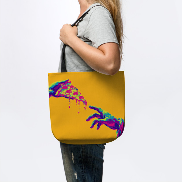 Funny Creation of Adam Pizza Parody T-Shirt by TuncGK