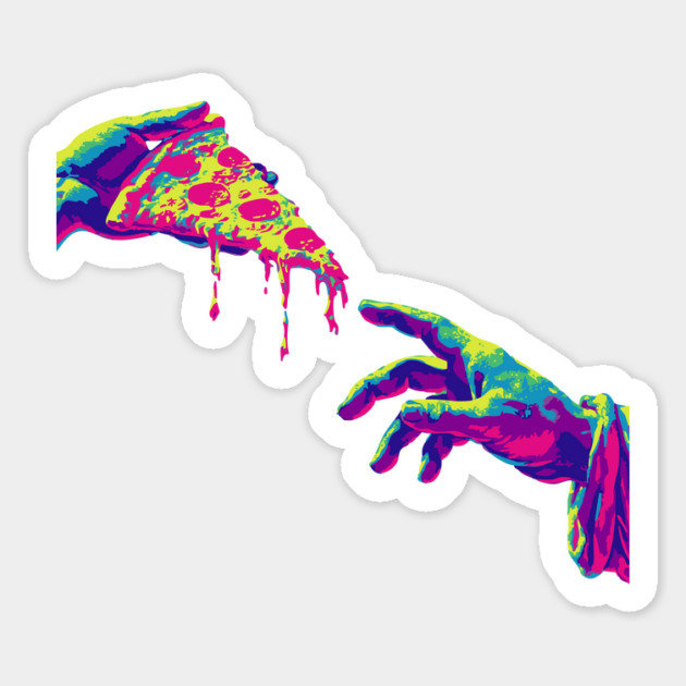 Funny Creation of Adam Pizza Parody T-Shirt Magnet by TuncGK