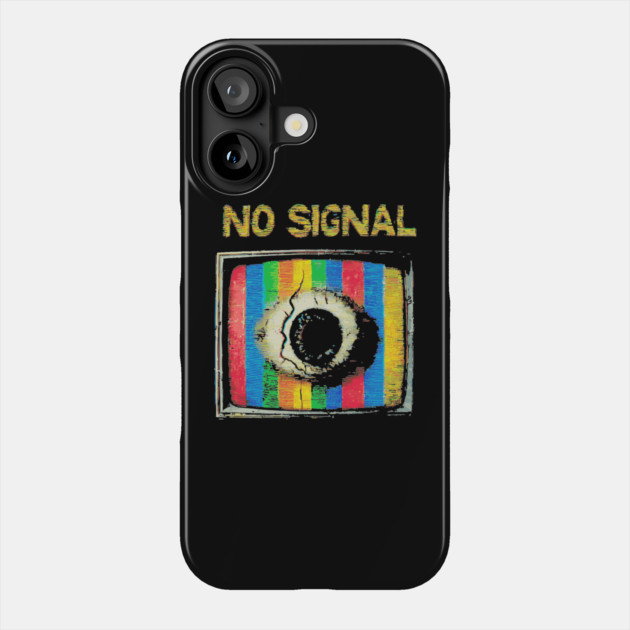Creepy No Signal Retro TV Eye T-Shirt Phone Case by TuncGK