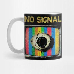 Creepy No Signal Retro TV Eye T-Shirt Mug