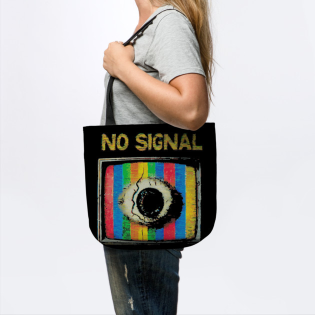 Creepy No Signal Retro TV Eye T-Shirt by TuncGK