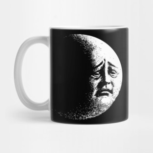 Funny Sad Crying Moon in Space T-Shirt Mug