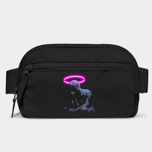Neon Halo Thinker Statue Vaporwave T-Shirt Bag