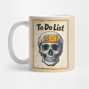 Funny Skull with To-Do List Checked Mug