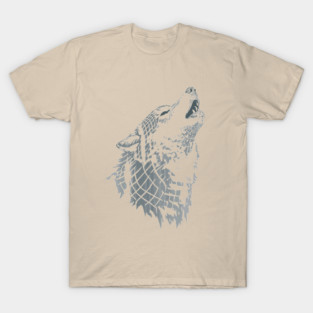 Retrowave Howling Chrome Wolf Head T-Shirt T-Shirt