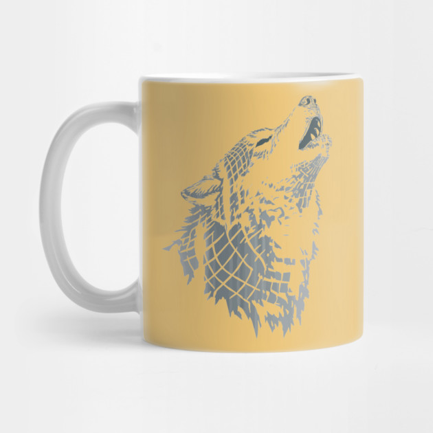 Retrowave Howling Chrome Wolf Head T-Shirt by TuncGK